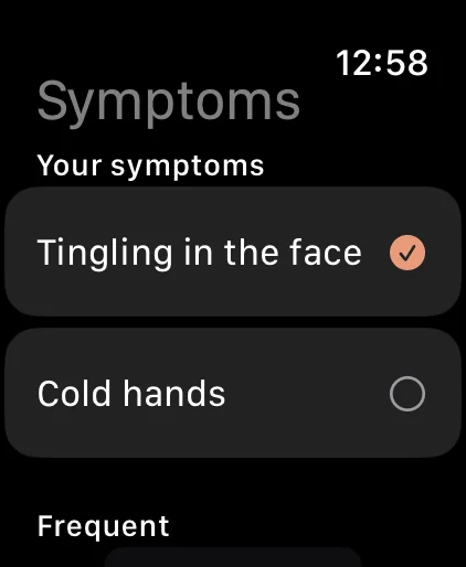 Apple Watch: tap symptoms after an attack, your own symptoms at the top